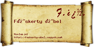 Fáskerty Ábel névjegykártya